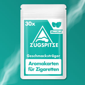 ZUGSPITZE 30x Menthol Aromakarten für Zigaretten oder Tabak - Menthol aus 100% natürlicher japanischer Minze