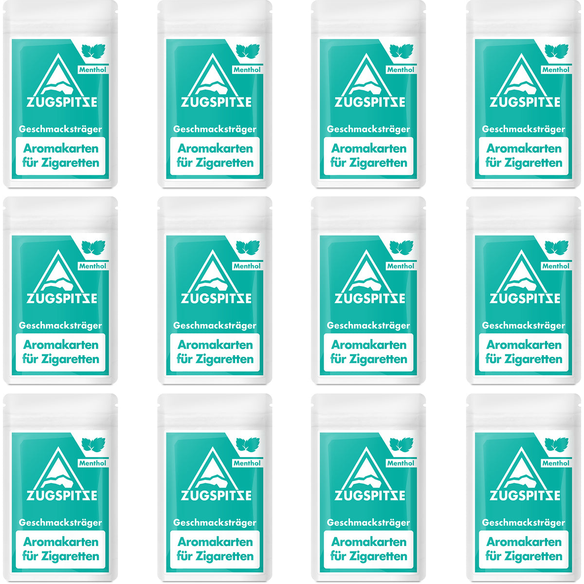 ZUGSPITZE Aromakarten Jahresvorrat – 12 × 30er-Pack Menthol Karten