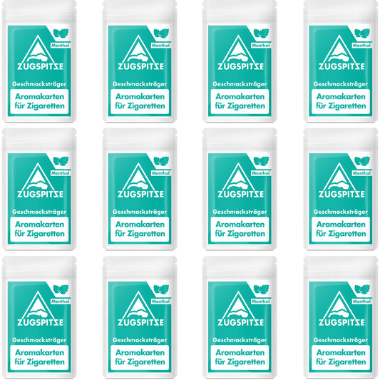 ZUGSPITZE Aromakarten Jahresvorrat – 12 × 30er-Pack Menthol Karten